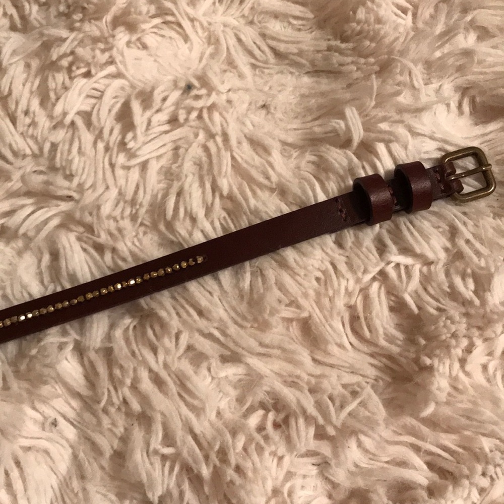 Skinny Brown Leather Belt